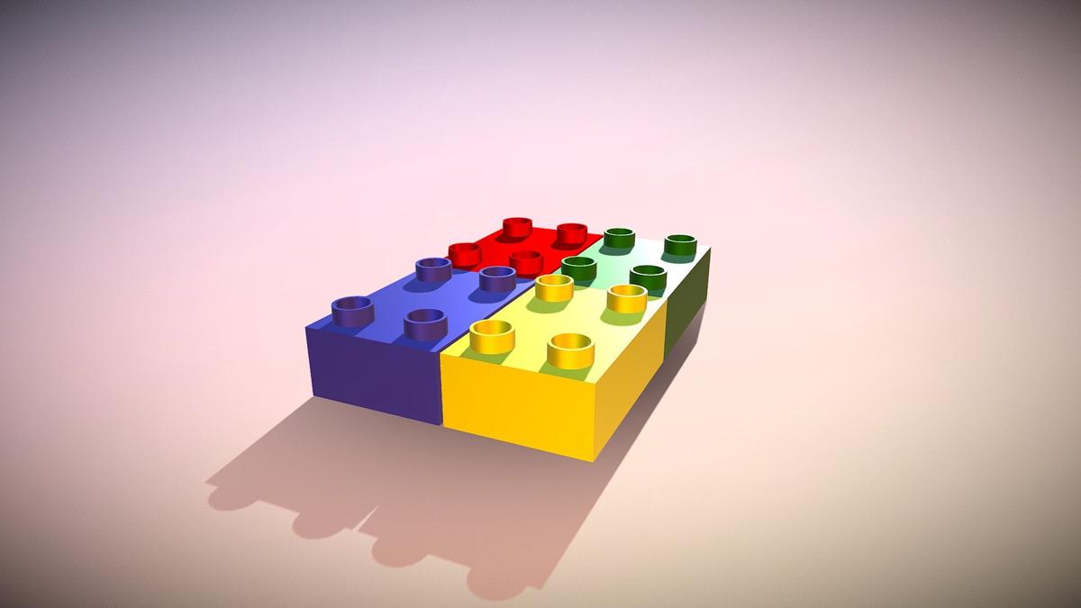 Various SEO elements arranged as building blocks forming a website structure
