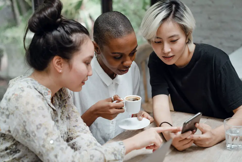 A group of people using various social media platforms, representing the concept of social media integration for a website.