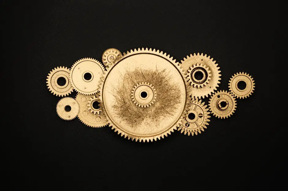 Illustration representing understanding SEO algorithms, showing gears symbolizing algorithms and a magnifying glass symbolizing search engine optimization.