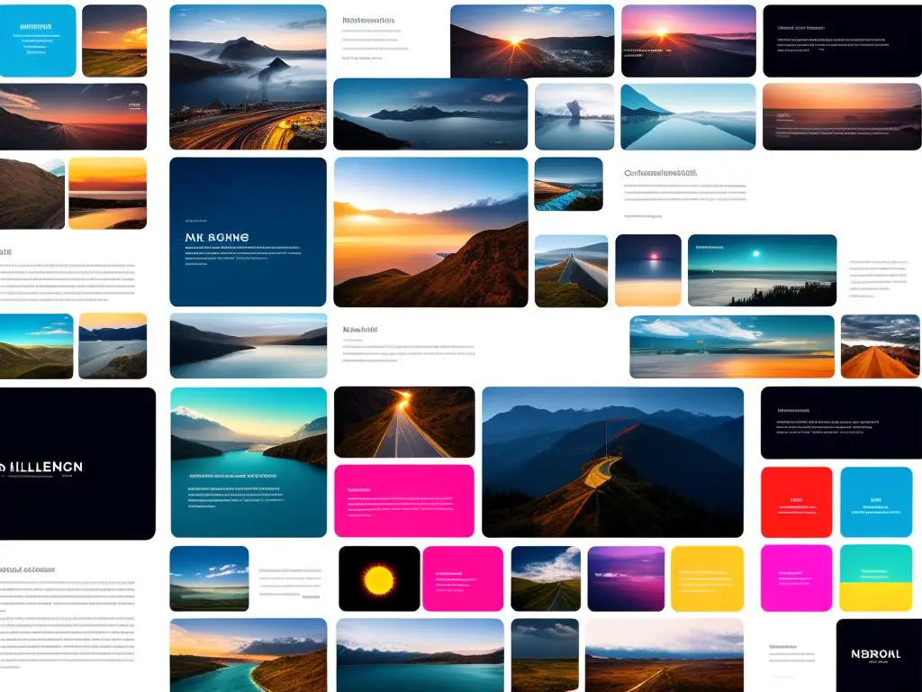 Image illustrating various visual elements in web design, including color, typography, images, and layout.